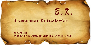 Braverman Krisztofer névjegykártya